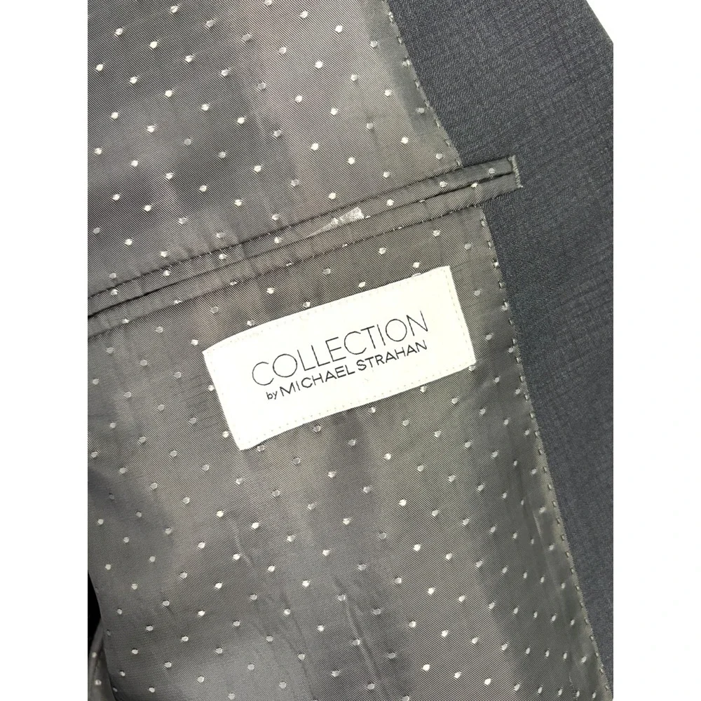 Collection By Michael Strahan Suit Jacket Men's 48R Charcoal Gray Wool Blend